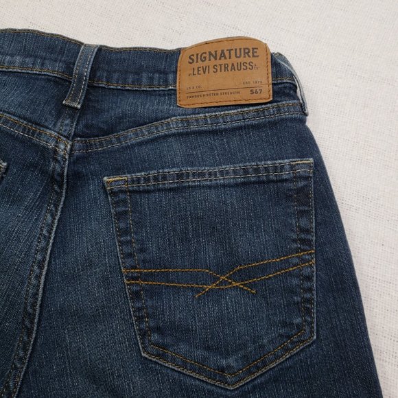 Athletic Dark Wash Levis Signature Straight Leg Jeans S67 30W X 28L - Picture 7 of 8